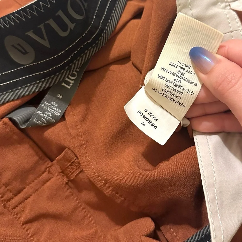Vuori Men’s Cruise Boardshort - Orange Color-block SZ 34